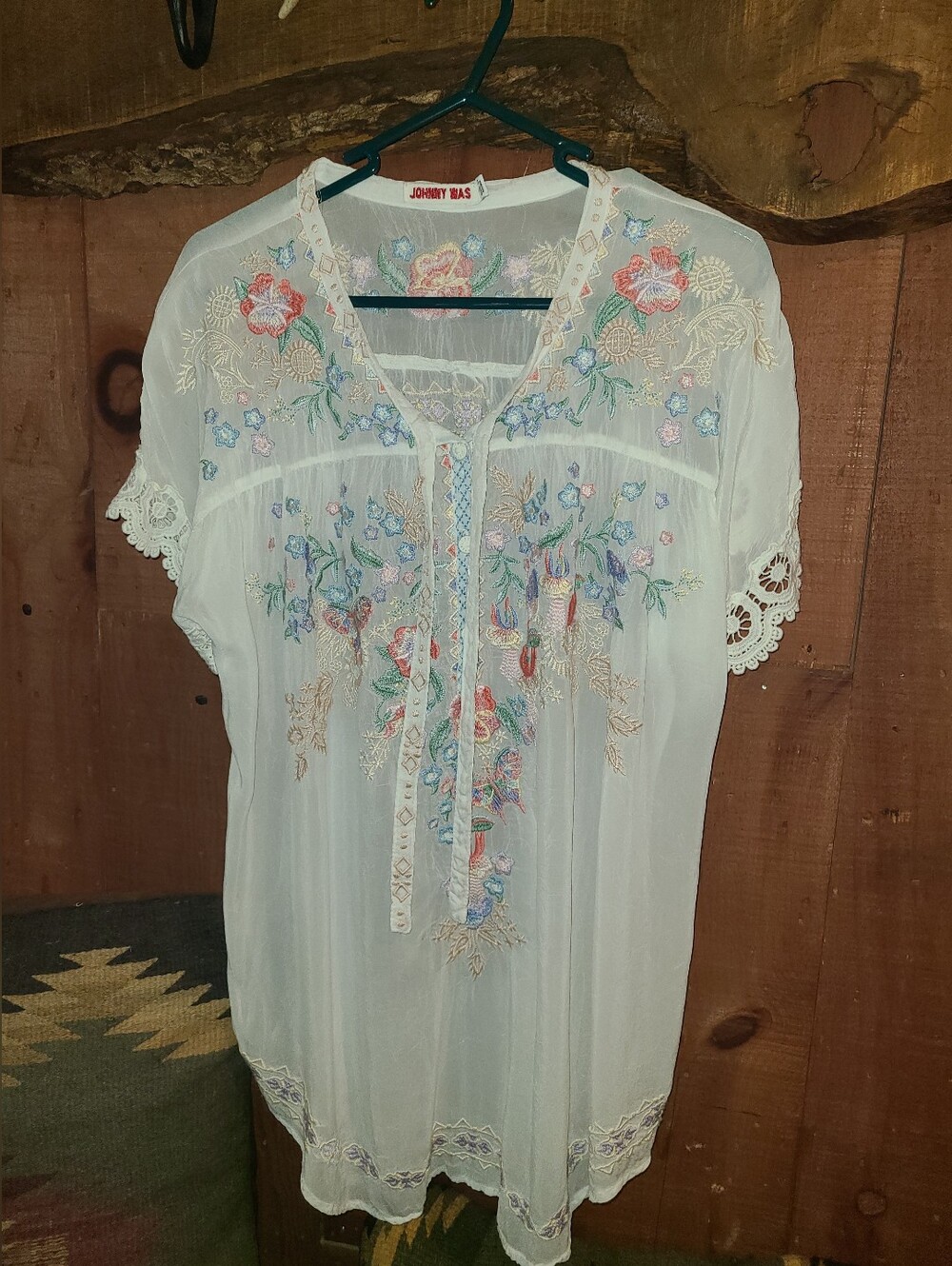 Johnny Was Sheer Summer Blouse